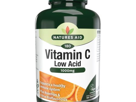 Natures Aid Vitamin C - 1000mg Low Acid 180 Tablets Hot on Sale