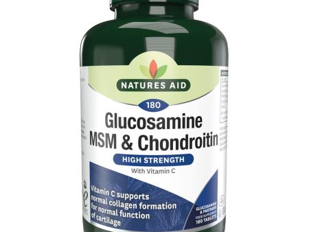 Natures Aid Glucosamine 500mg MSM 500mg + Chondroitin 100mg 180 Tablets Sale