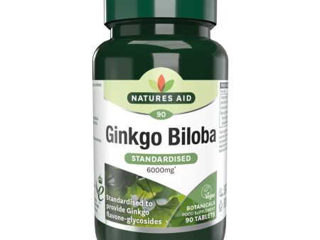 Natures Aid Ginkgo Biloba - 120mg (6000mg equiv) 90 Tablets For Discount