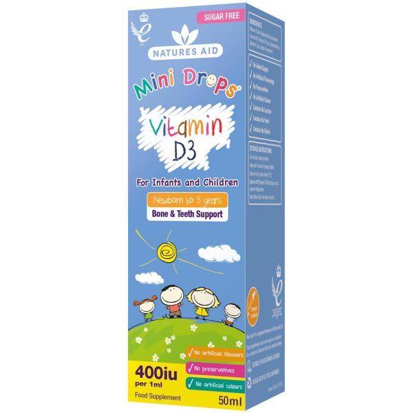 Natures Aid Vitamin D3 400iu Drops for Newborn Babies and Children Hot on Sale