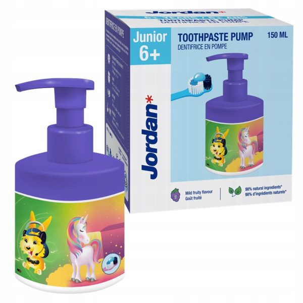 Junior pasta do zębów dla dzieci z pompką 6+ 150ml For Discount