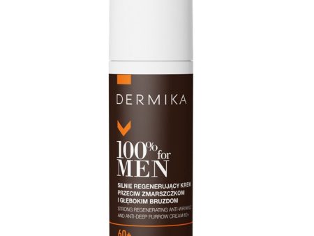 100% for Men silnie regenerujący krem przeciw zmarszczkom i głębokim bruzdom 60+ 50ml For Discount