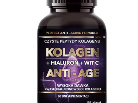 Kolagen + Hialuron + Witamina C Anti-Age suplement diety 120 tabletek For Cheap