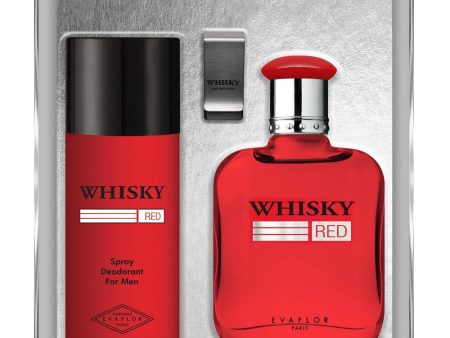 Whisky Red zestaw woda toaletowa spray 100ml + dezodorant spray 150ml + klips na banknoty Online Sale