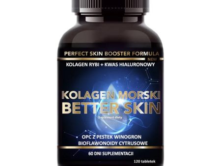 Kolagen Morski Better Skin + Witamina C + Kwas Hialuronowy suplement diety 120 tabletek Sale