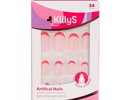 Artifical Nails sztuczne paznokcie Almond Pink French 24szt For Cheap