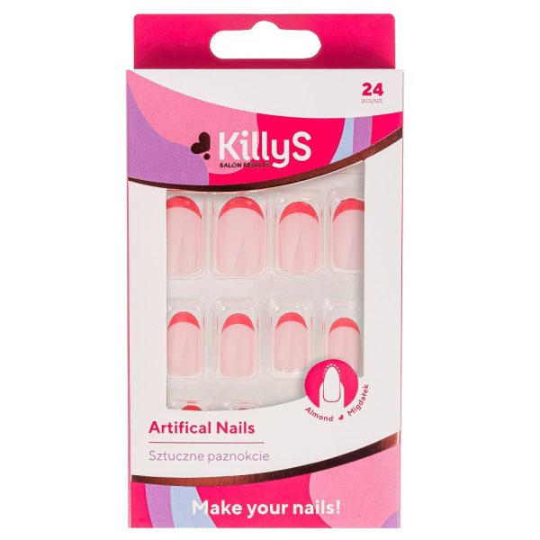 Artifical Nails sztuczne paznokcie Almond Pink French 24szt For Cheap