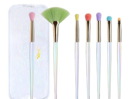 Colorful Makeup Brushes zestaw kolorowych pędzli do makijażu w kosmetyczce T318 7szt. Discount