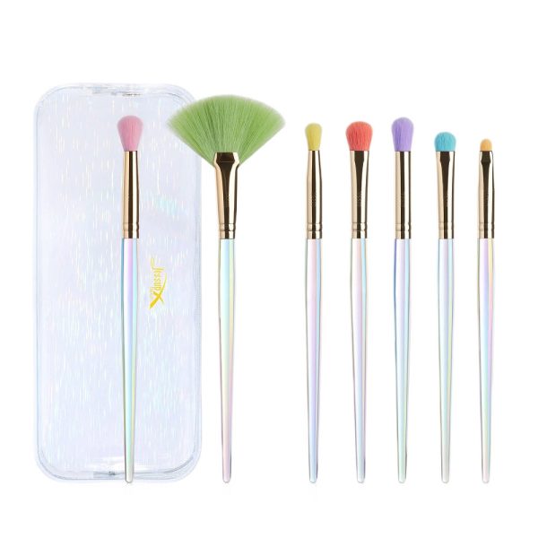 Colorful Makeup Brushes zestaw kolorowych pędzli do makijażu w kosmetyczce T318 7szt. Discount