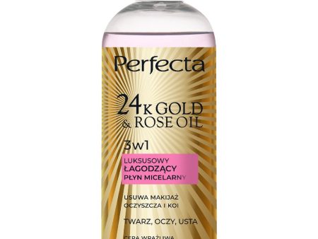 24K Gold & Rose Oil luksusowy łagodzący płyn micelarny 400ml For Cheap