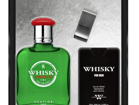 Whisky Origin zestaw woda toaletowa spray 100ml + woda toaletowa spray 20ml + klips na banknoty Cheap