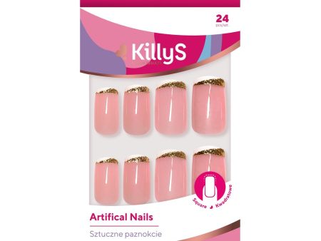 Artifical Nails sztuczne paznokcie Square Golden Way 24szt Online Sale