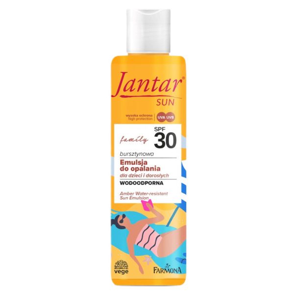 Jantar Sun bursztynowa wodoodporna emulsja do opalania family SPF30 200ml Cheap