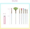 Colorful Makeup Brushes zestaw kolorowych pędzli do makijażu w kosmetyczce T318 7szt. Discount