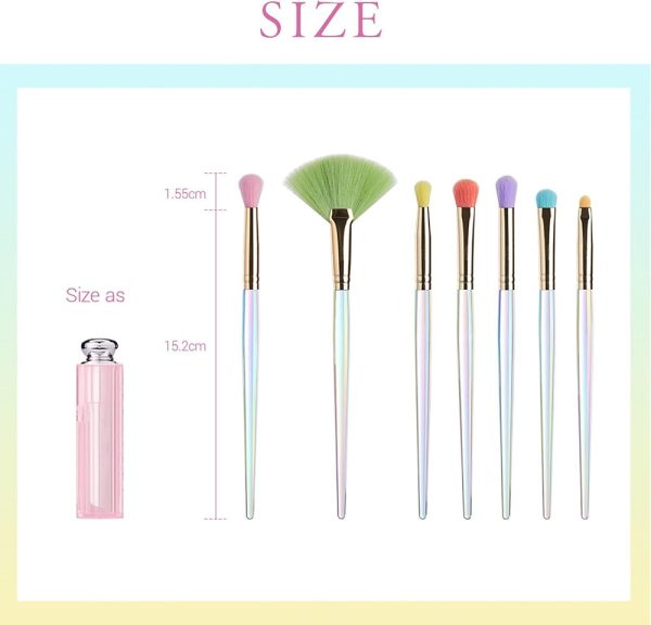 Colorful Makeup Brushes zestaw kolorowych pędzli do makijażu w kosmetyczce T318 7szt. Discount