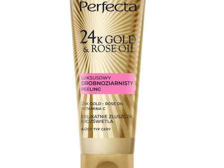 24K Gold & Rose Oil luksusowy drobnoziarnisty peeling do twarzy 75g Hot on Sale