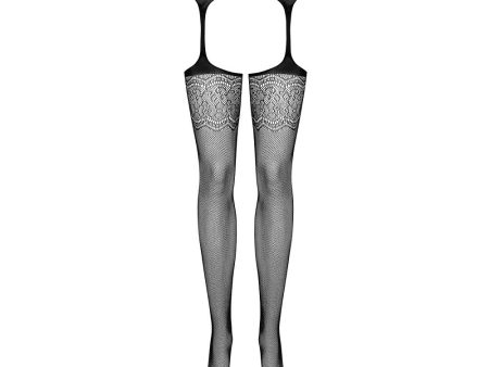 S207 Garter Stockings pończochy z pasem Black XL XXL For Discount