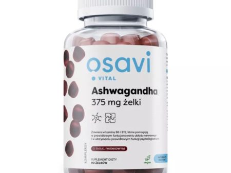 Ashwagandha 375mg suplement diety o smaku wiśniowym 90 żelek For Sale